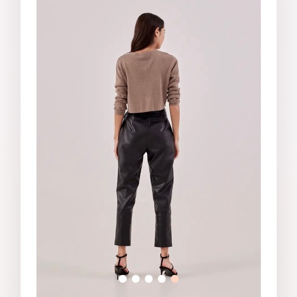 NWT Love, Bonito Black Mindi Pleather Peg Leg Trousers - Picture 4 of 8